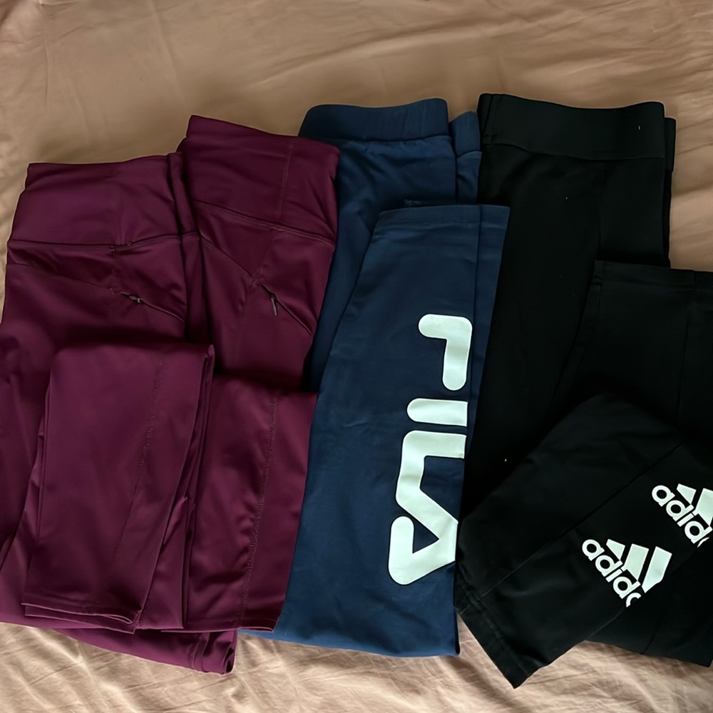 4 leggings/workout leggings M, L, fifa adidas avia